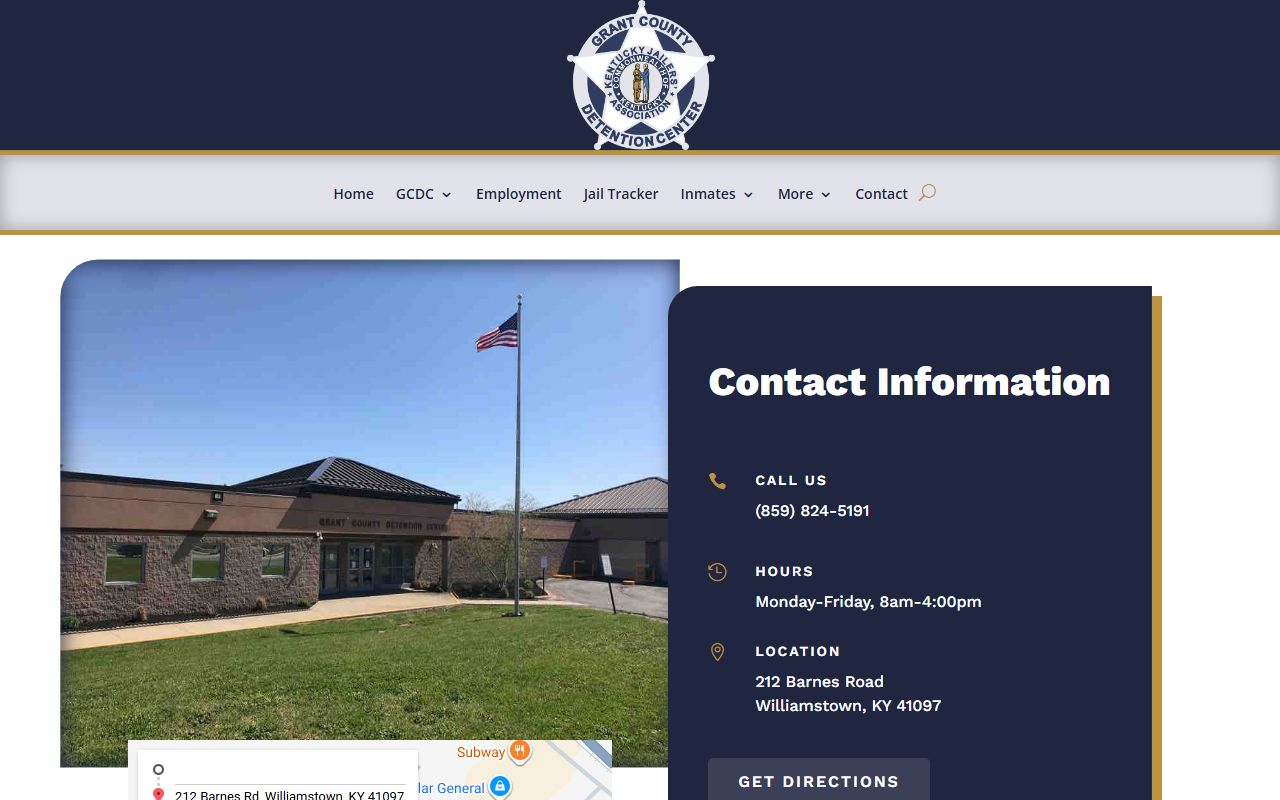 Grant County Detention Center address and inmate lookup location